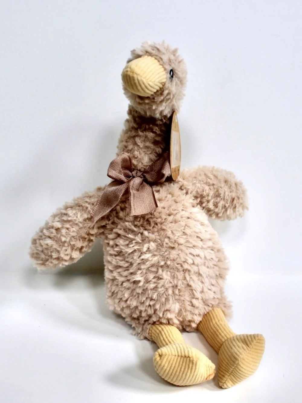 Linzy Toys Luxe Pals Brown Goose Plush Stuffed Animal with Brown Bow 12